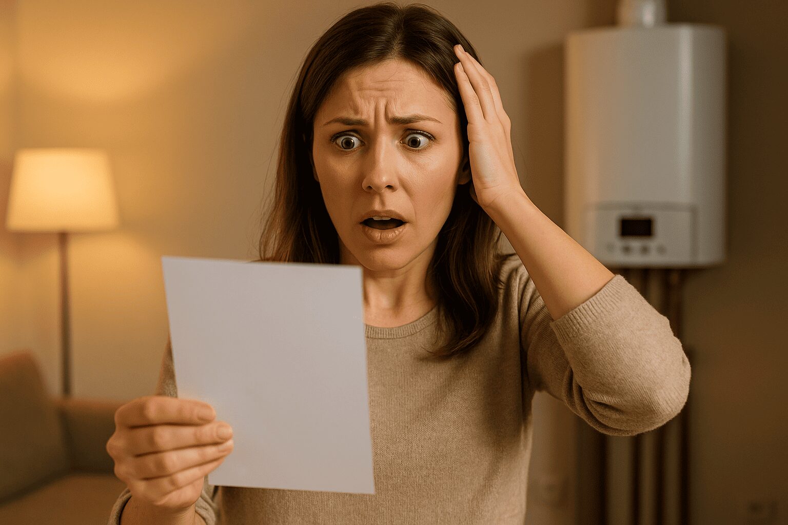 Frau ist schockiert nachdem sie Rechnung sieht